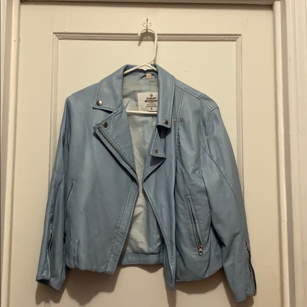 Baby Blue Cropped Jacket